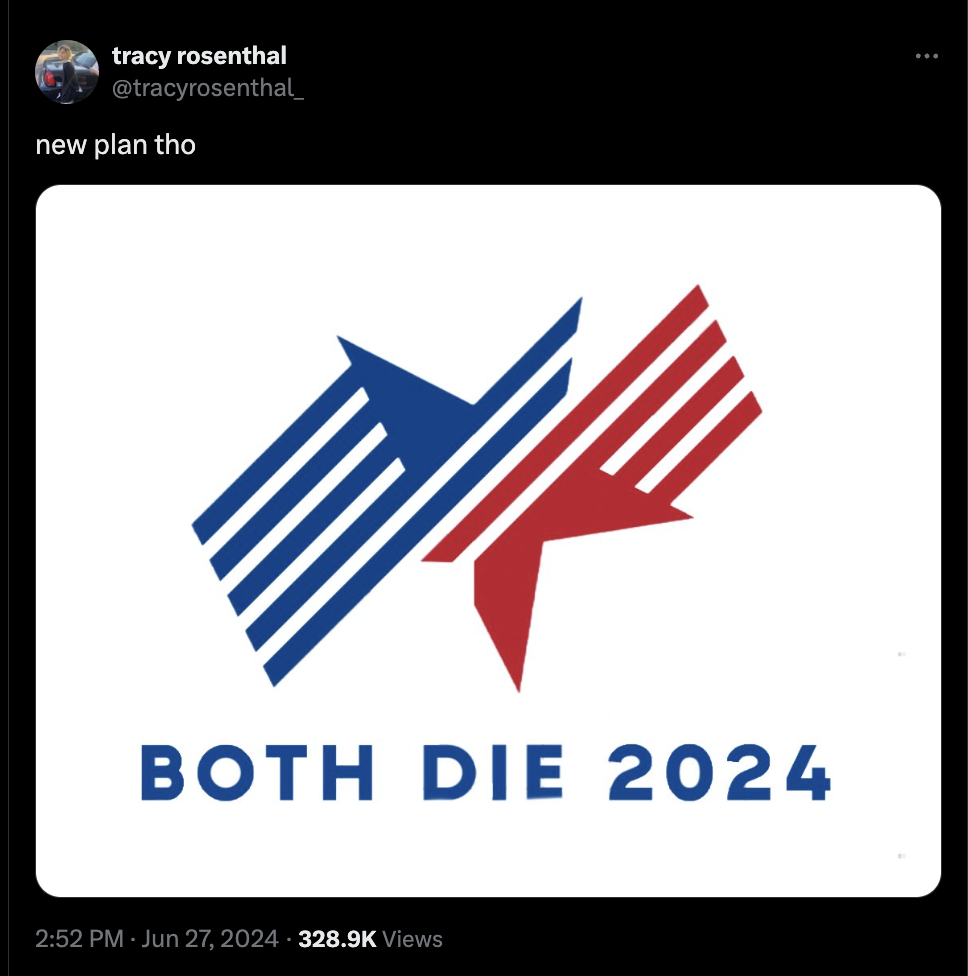 graphic design - tracy rosenthal new plan tho Both Die 2024 Views